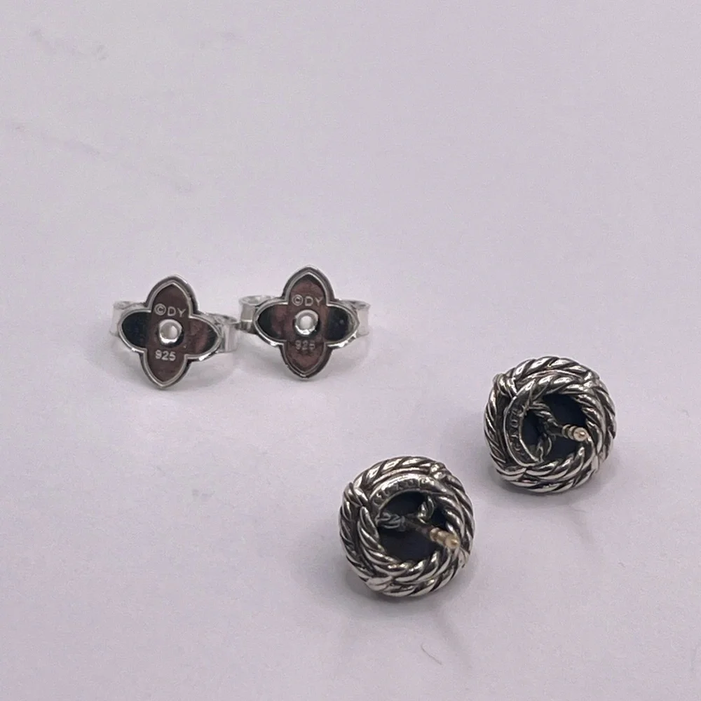 David Yurman Chatelaine Earrings with Black Orchid - Picture 7 of 12
